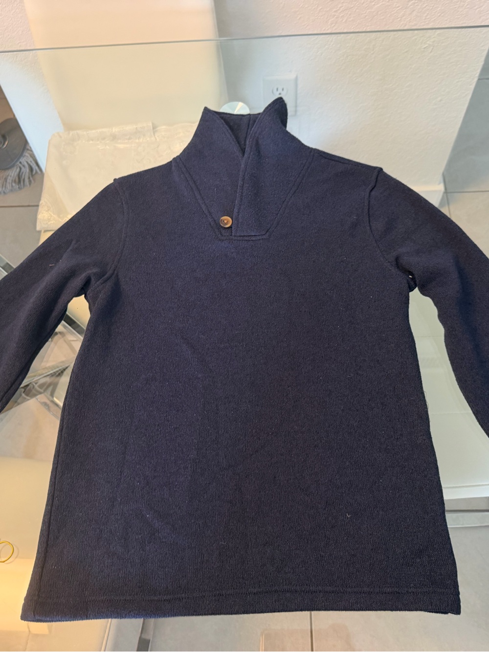 Old Navy Men's Dark Navy Zip-Up Knit Pullover